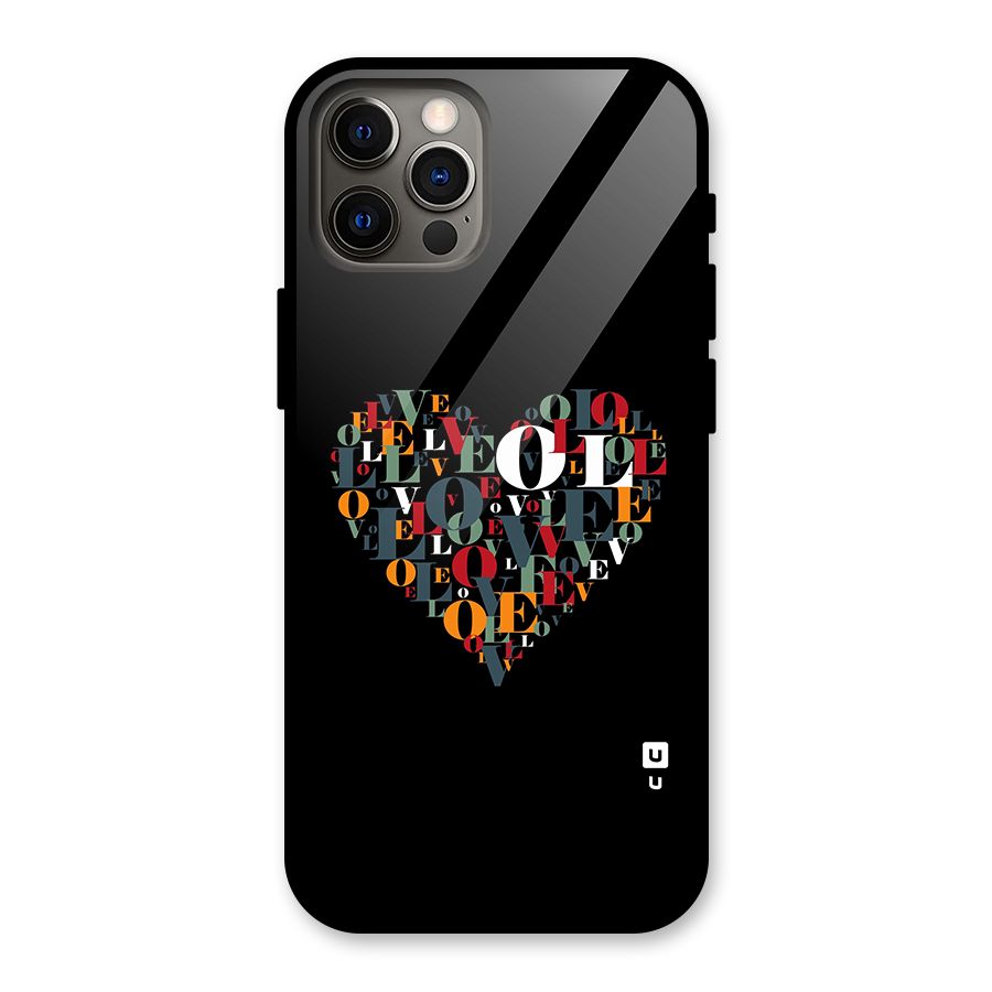 Love Abstract Heart Art Glass Back Case for iPhone 12 Pro