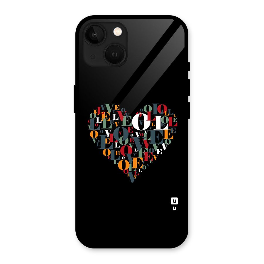 Love Abstract Heart Art Glass Back Case for iPhone 13
