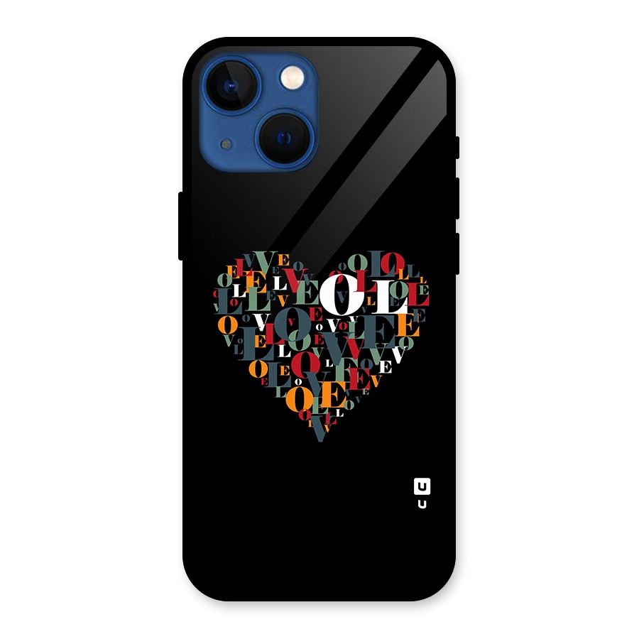 Love Abstract Heart Art Glass Back Case for iPhone 13 Mini