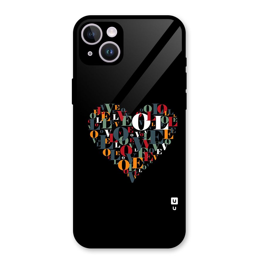 Love Abstract Heart Art Glass Back Case for iPhone 14 Plus