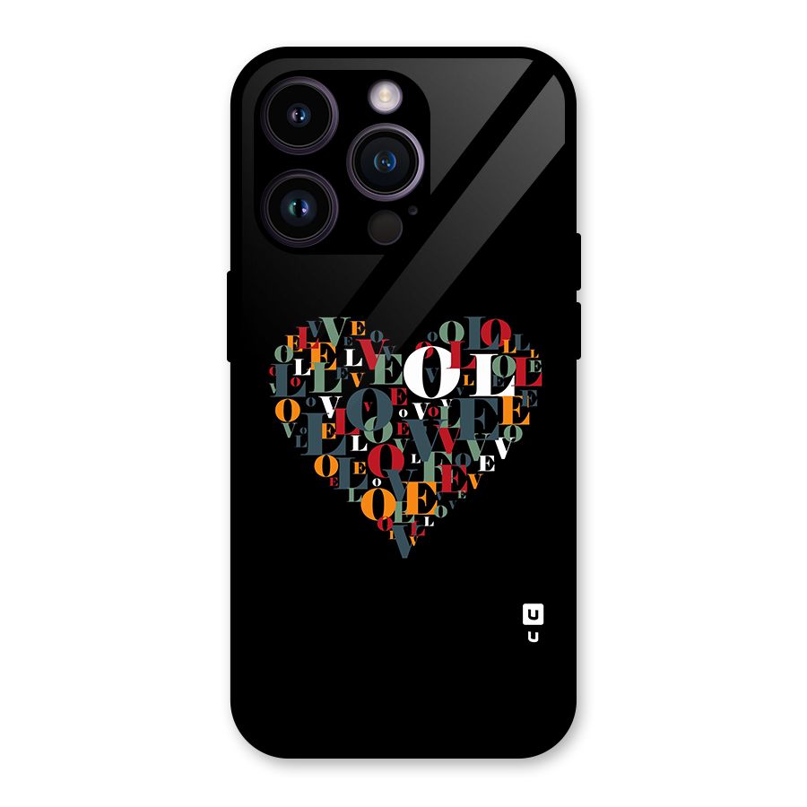 Love Abstract Heart Art Glass Back Case for iPhone 14 Pro