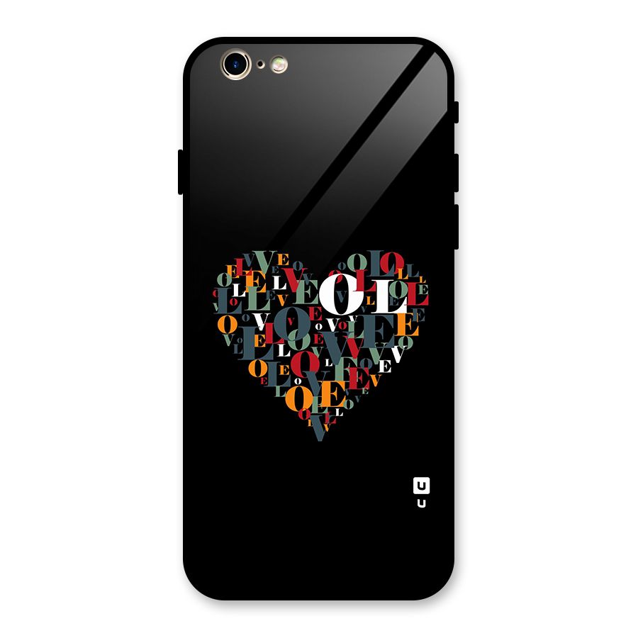 Love Abstract Heart Art Glass Back Case for iPhone 6 6S