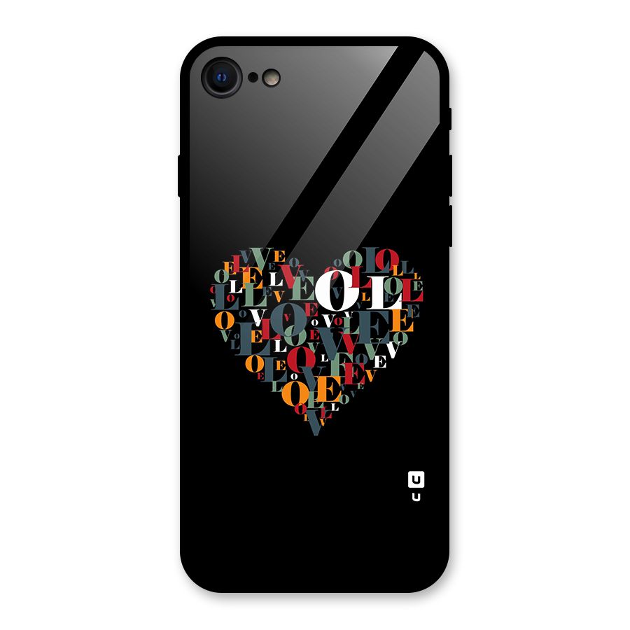 Love Abstract Heart Art Glass Back Case for iPhone 7