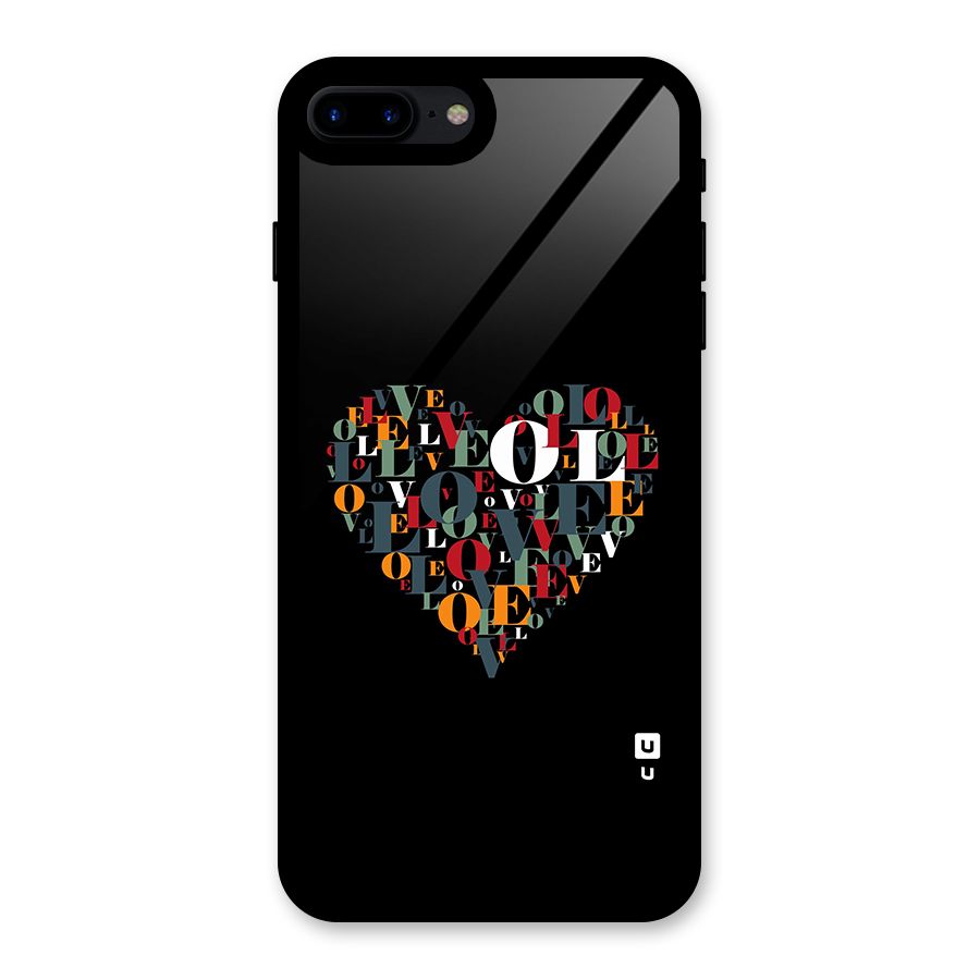 Love Abstract Heart Art Glass Back Case for iPhone 7 Plus