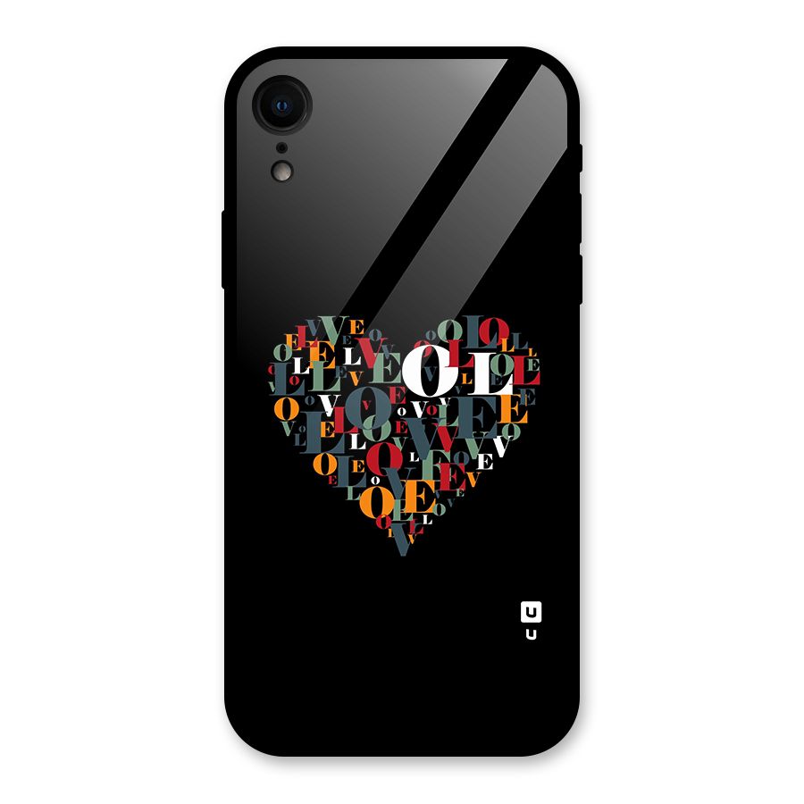 Love Abstract Heart Art Glass Back Case for iPhone XR