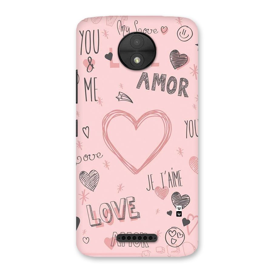 Love Amor Back Case for Moto C
