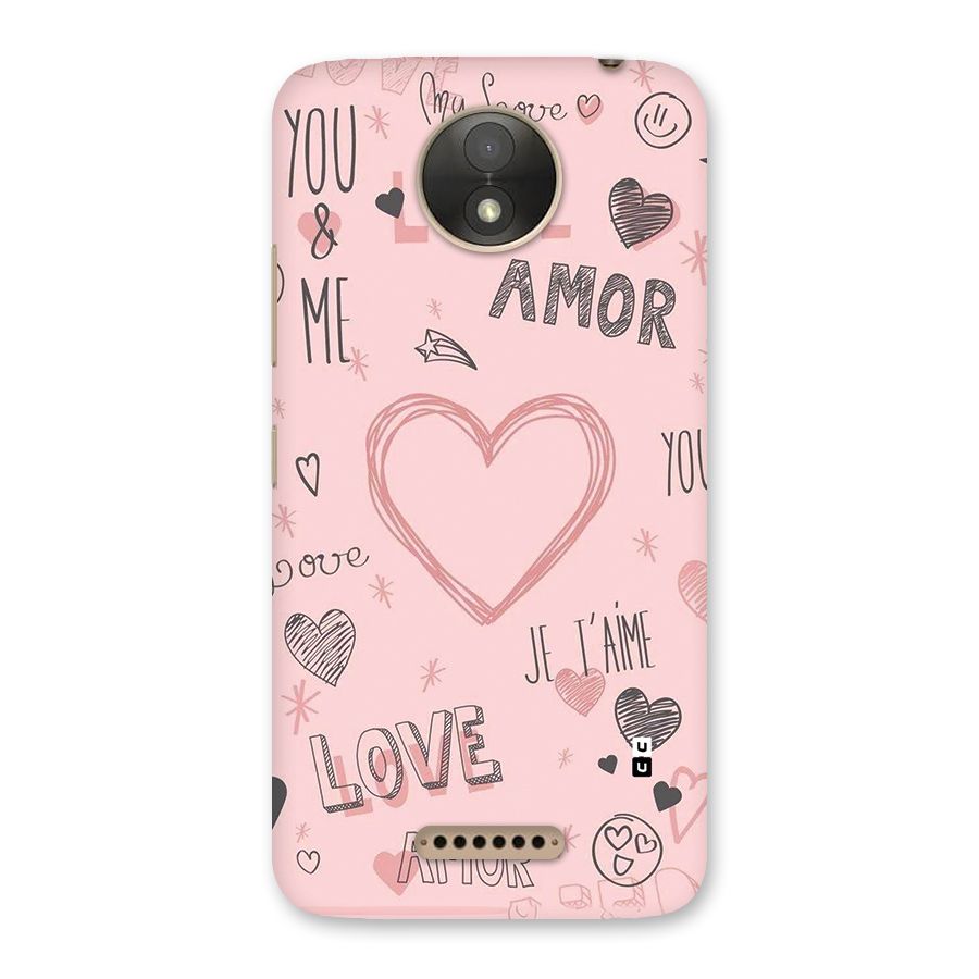 Love Amor Back Case for Moto C Plus