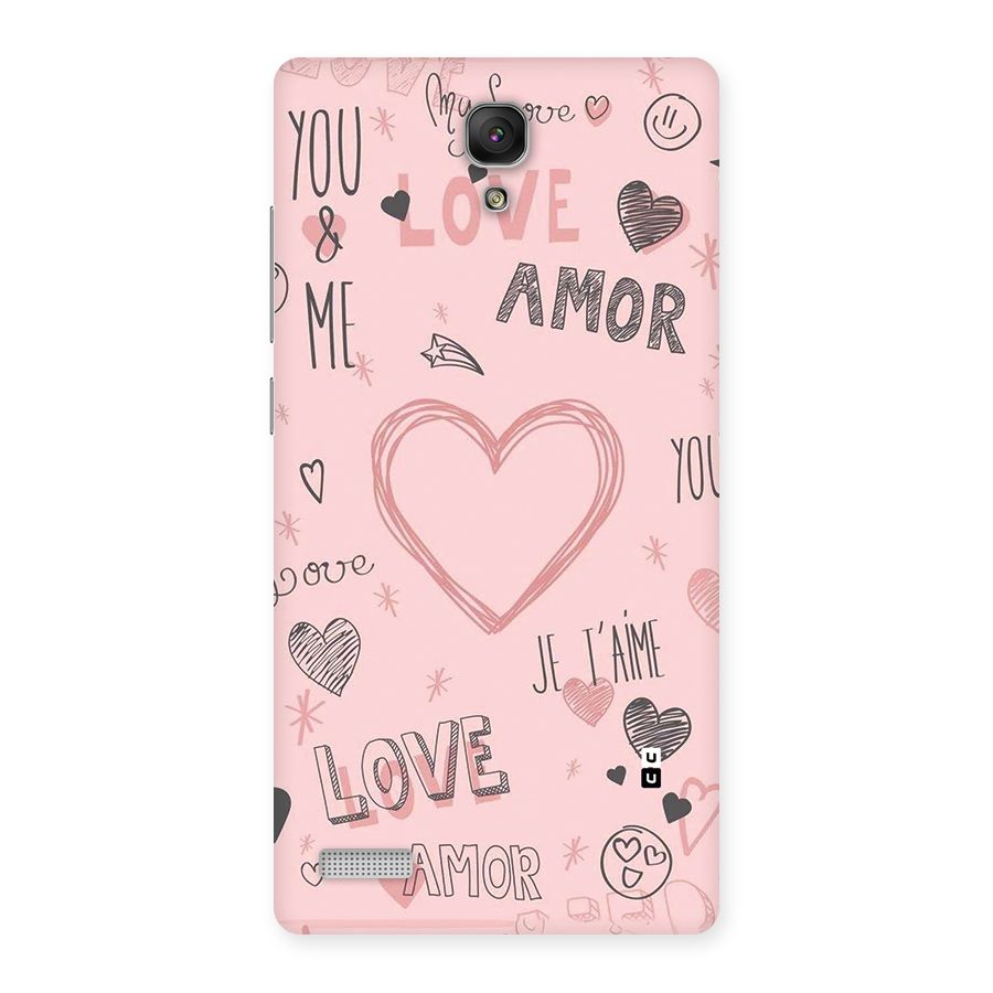 Love Amor Back Case for Redmi Note