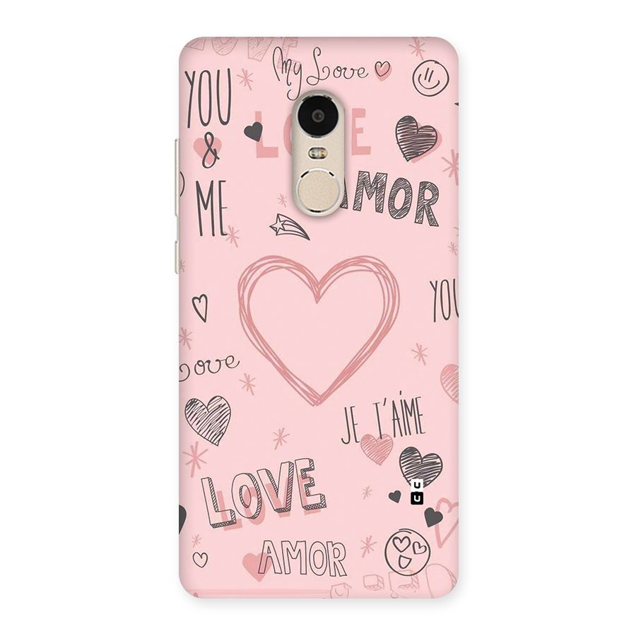 Love Amor Back Case for Redmi Note 4