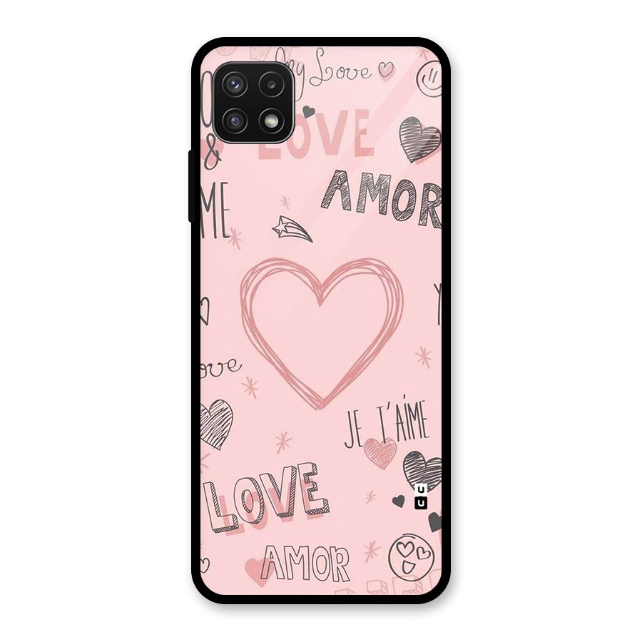 Love Amor Glass Back Case for Galaxy A22 5G