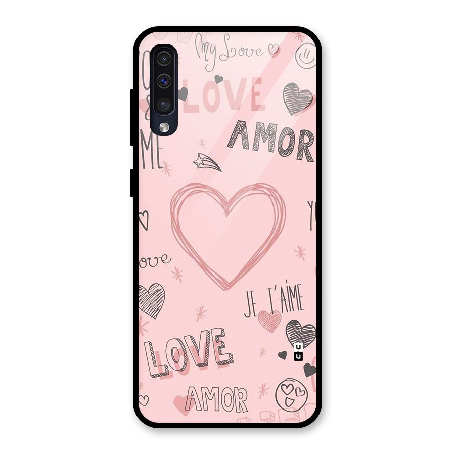 Love Amor Glass Back Case for Galaxy A30s
