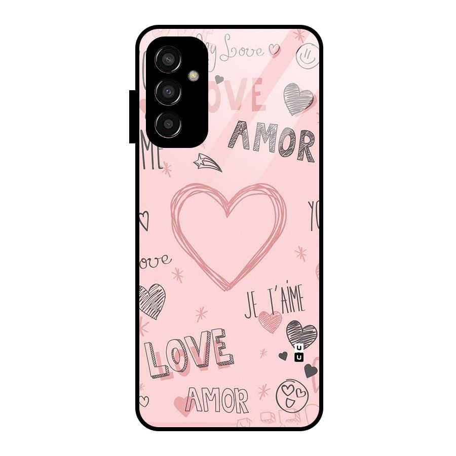 Love Amor Glass Back Case for Galaxy F13