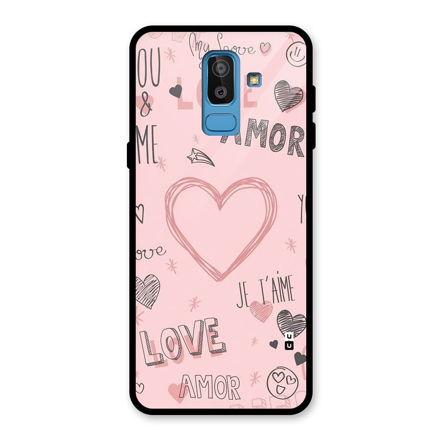 Love Amor Glass Back Case for Galaxy J8
