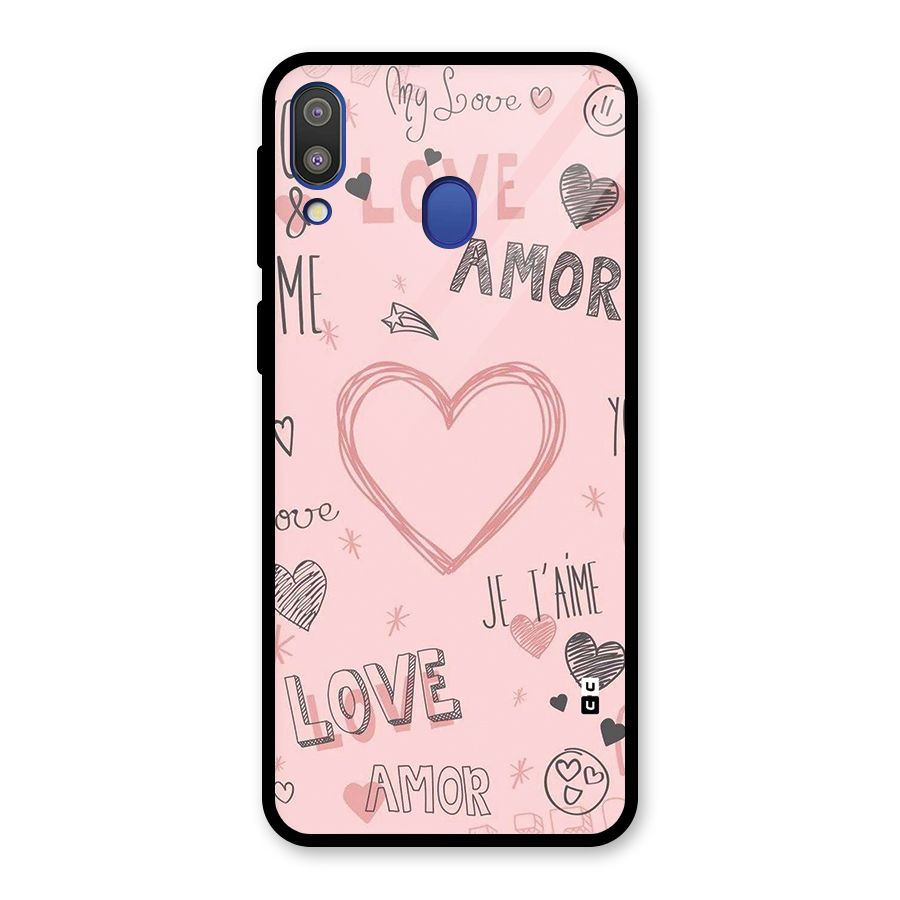 Love Amor Glass Back Case for Galaxy M20