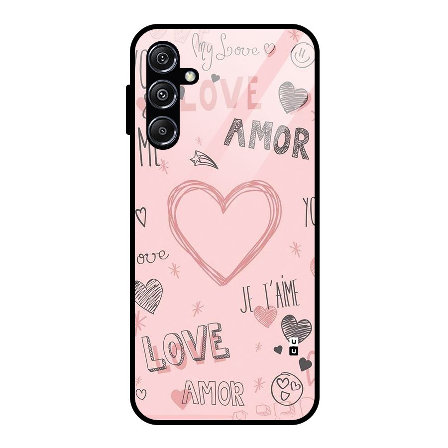 Love Amor Glass Back Case for Galaxy M34 5G