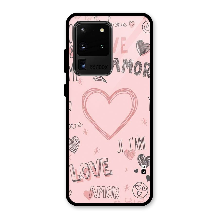 Love Amor Glass Back Case for Galaxy S20 Ultra