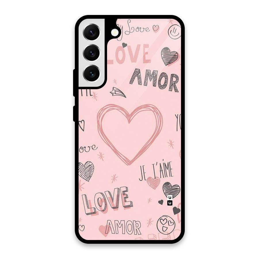 Love Amor Glass Back Case for Galaxy S22 Plus 5G