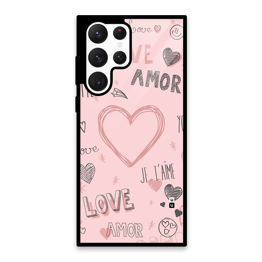 Love Amor Glass Back Case for Galaxy S22 Ultra 5G