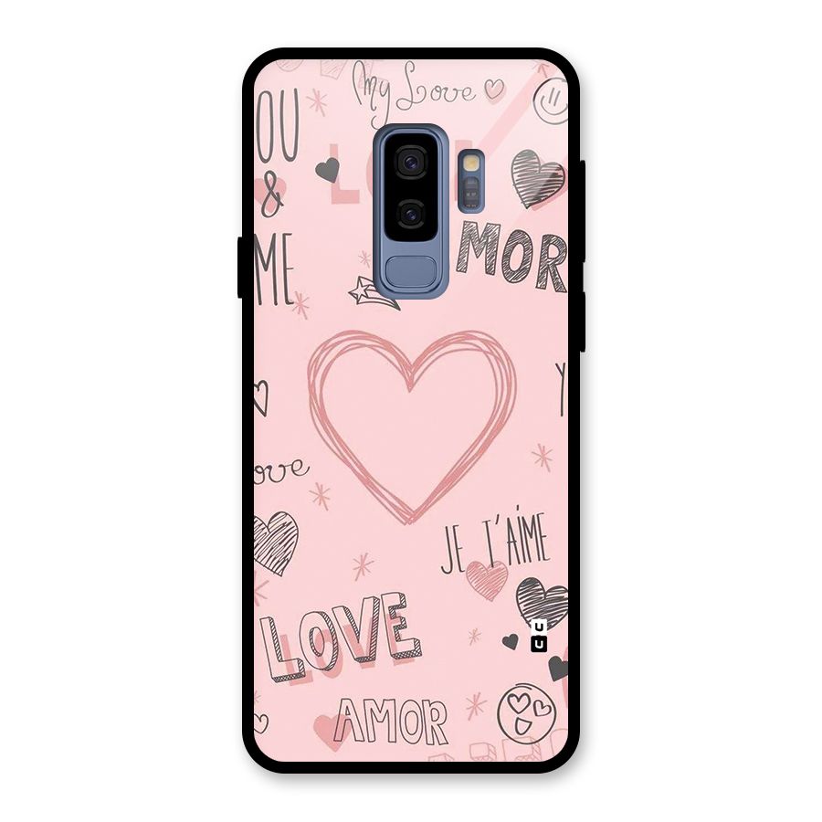 Love Amor Glass Back Case for Galaxy S9 Plus