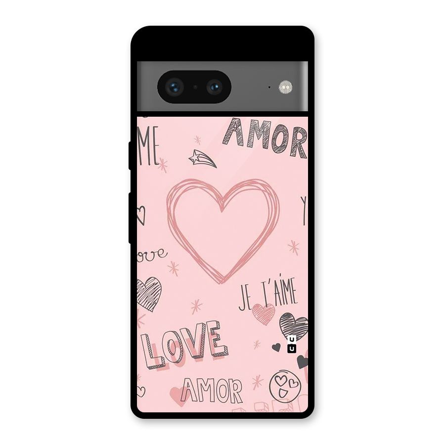 Love Amor Glass Back Case for Google Pixel 7