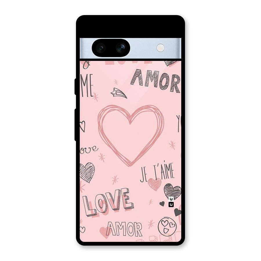 Love Amor Glass Back Case for Google Pixel 7a