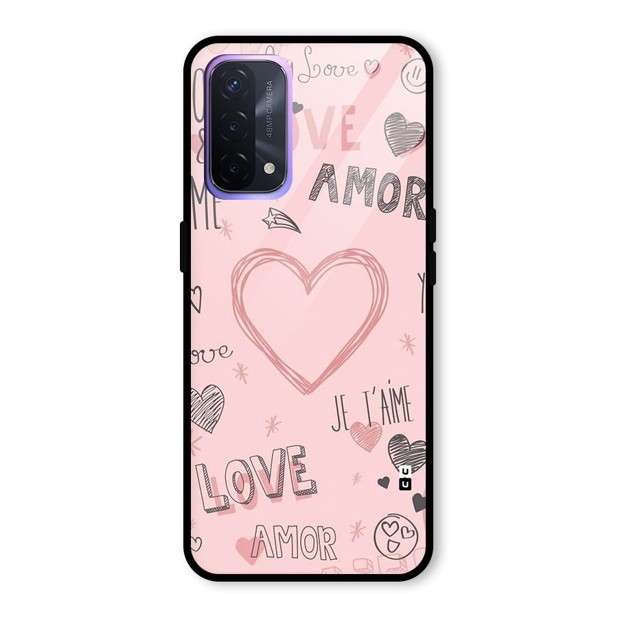 Love Amor Glass Back Case for Oppo A74 5G