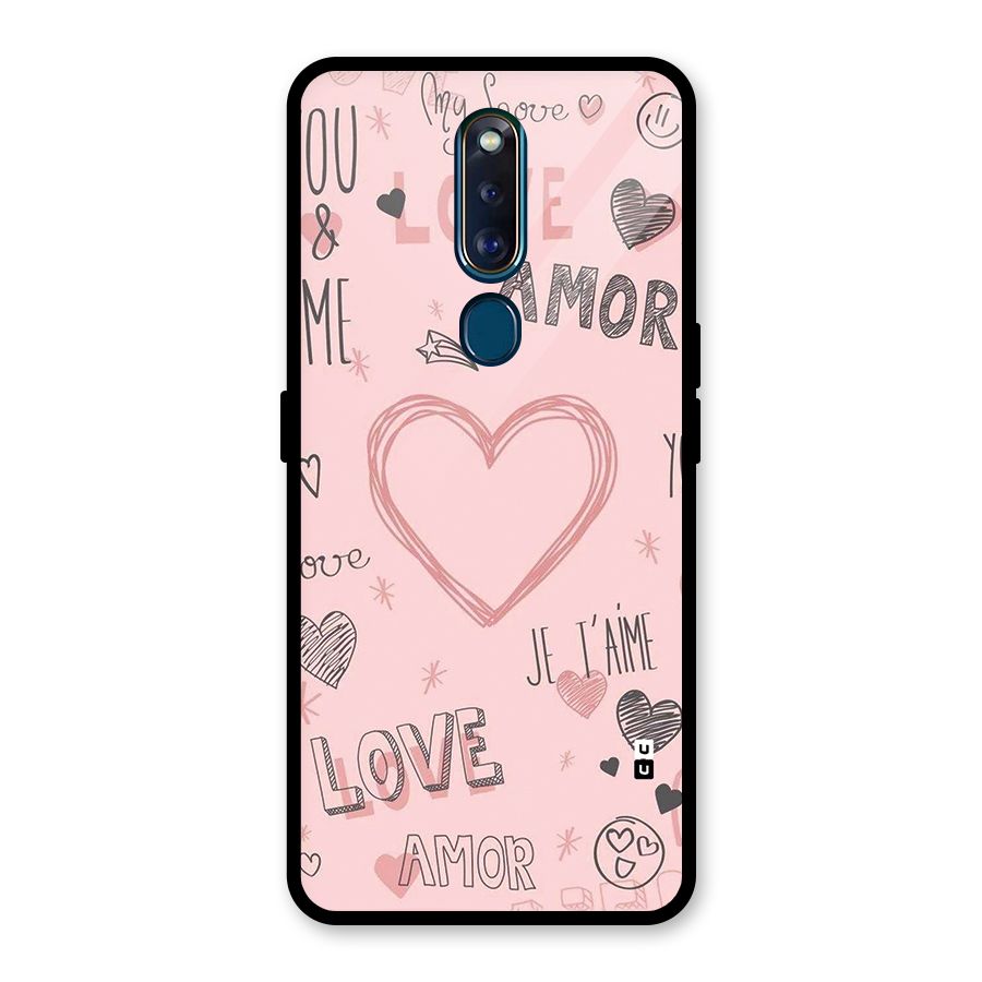 Love Amor Glass Back Case for Oppo F11 Pro