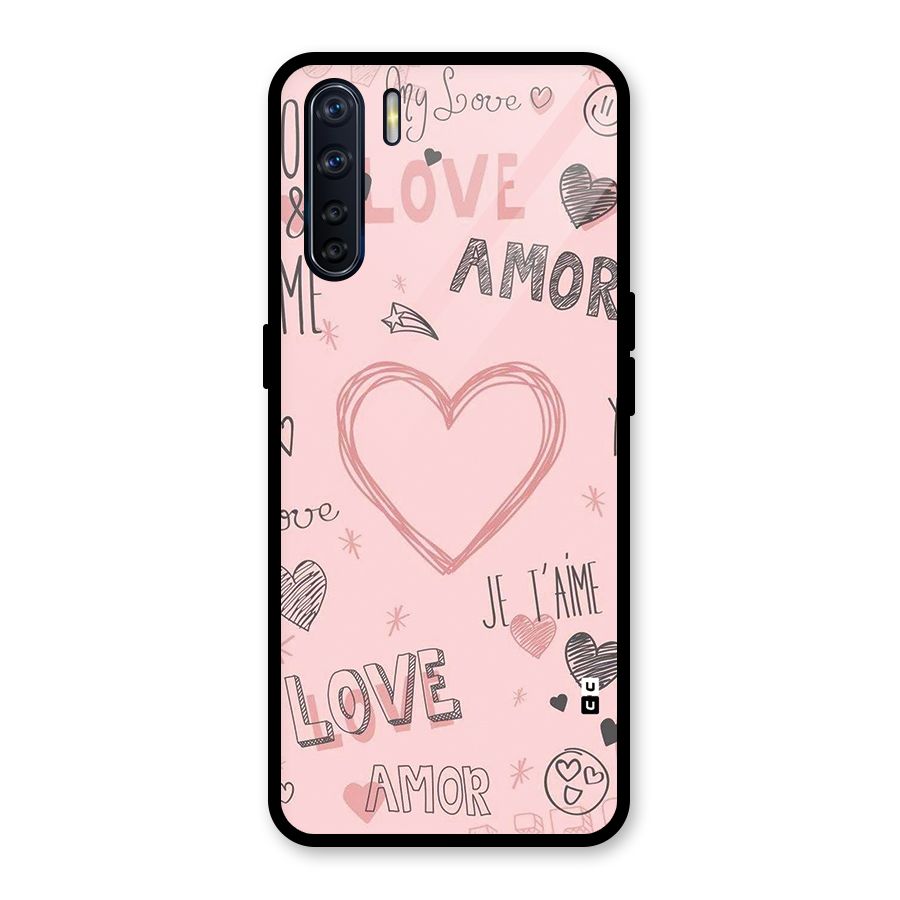 Love Amor Glass Back Case for Oppo F15