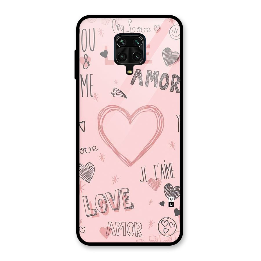 Love Amor Glass Back Case for Poco M2 Pro