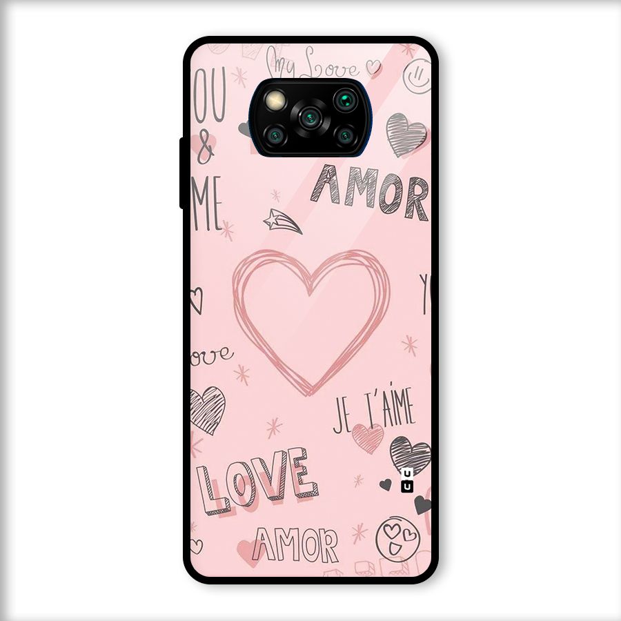 Love Amor Glass Back Case for Poco X3