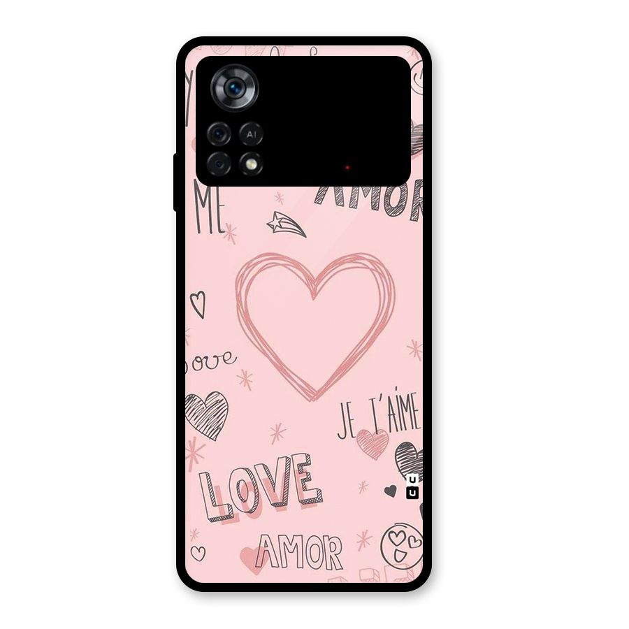 Love Amor Glass Back Case for Poco X4 Pro 5G