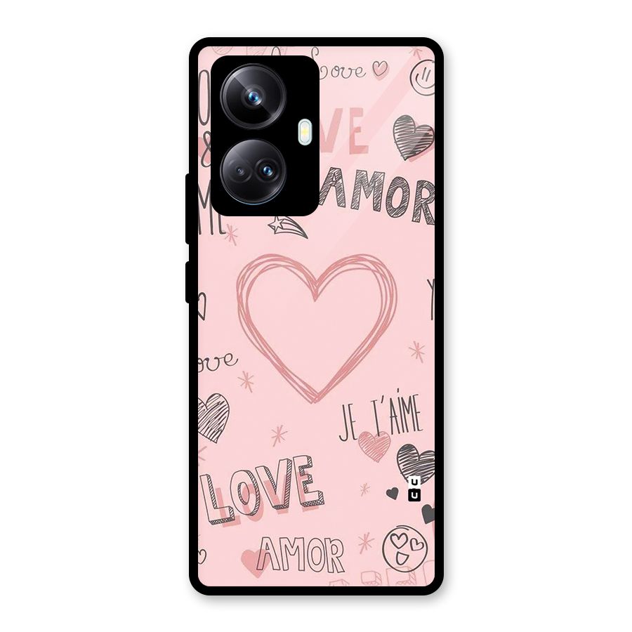 Love Amor Glass Back Case for Realme 10 Pro Plus