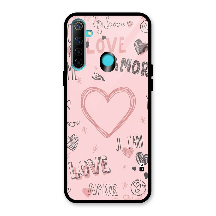 Love Amor Glass Back Case for Realme 5i