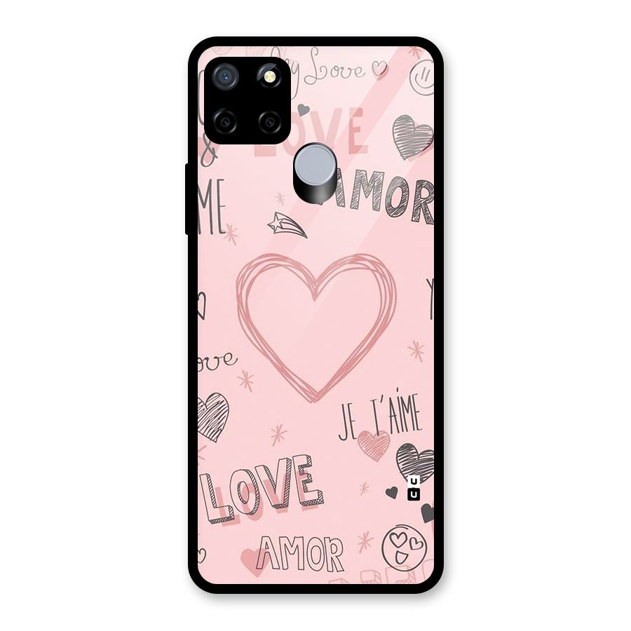 Love Amor Glass Back Case for Realme C12