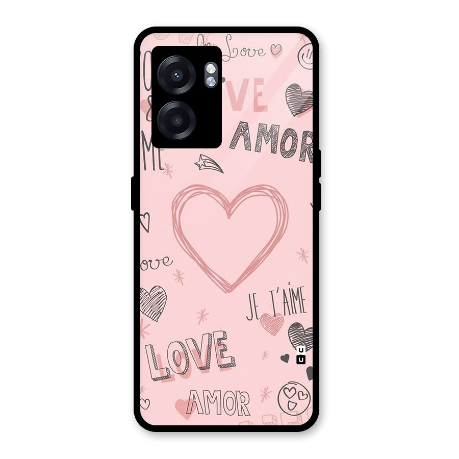 Love Amor Glass Back Case for Realme Narzo 50 5G