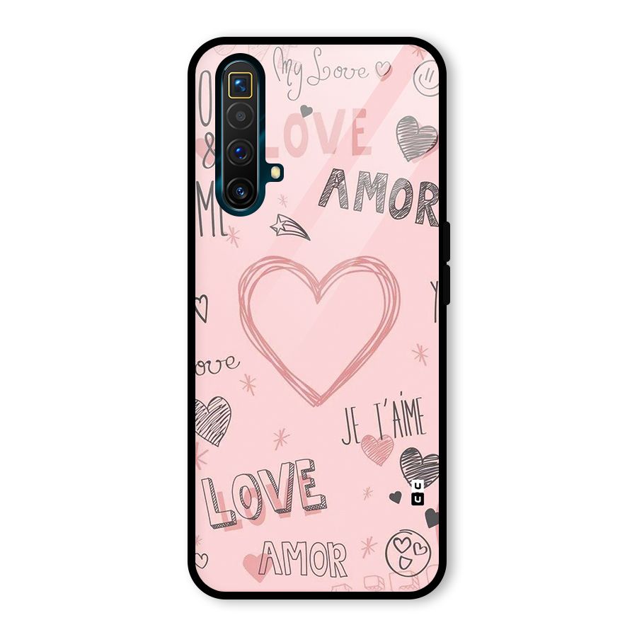 Love Amor Glass Back Case for Realme X3
