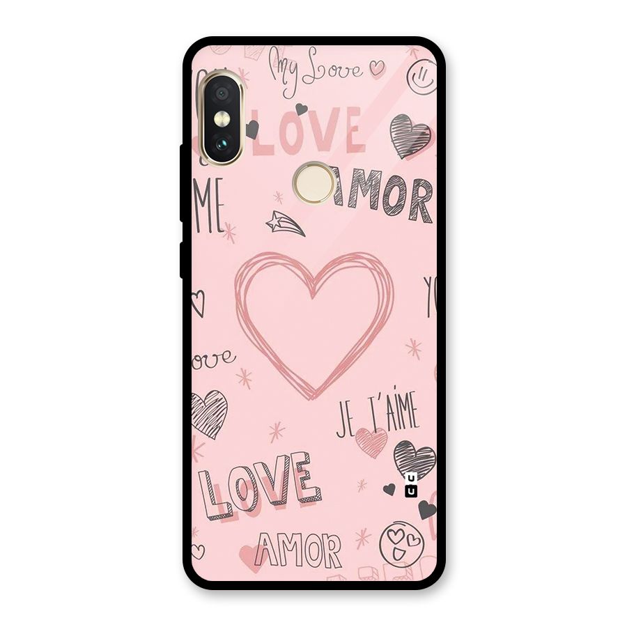 Love Amor Glass Back Case for Redmi Note 5 Pro