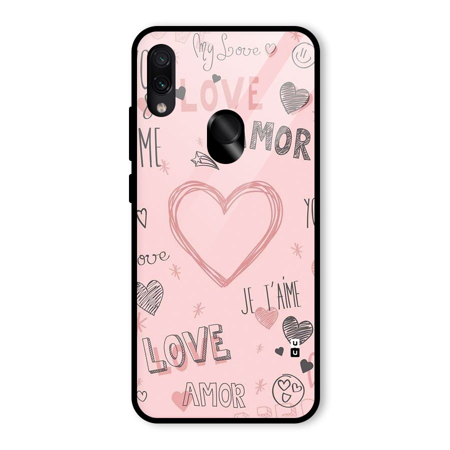 Love Amor Glass Back Case for Redmi Note 7 Pro