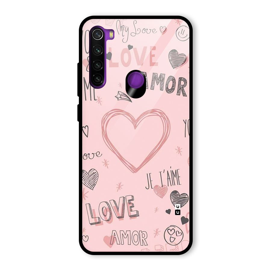 Love Amor Glass Back Case for Redmi Note 8