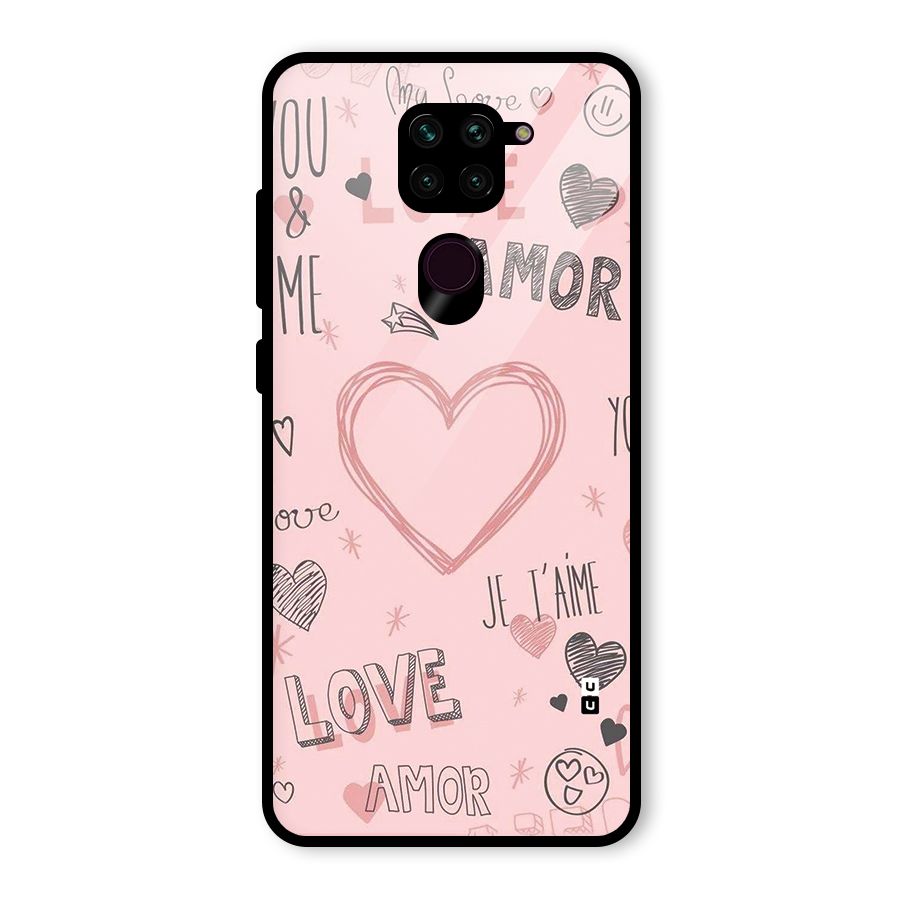 Love Amor Glass Back Case for Redmi Note 9