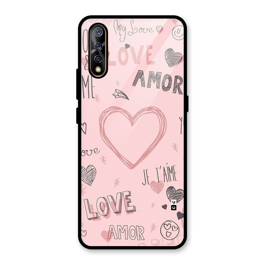 Love Amor Glass Back Case for Vivo S1