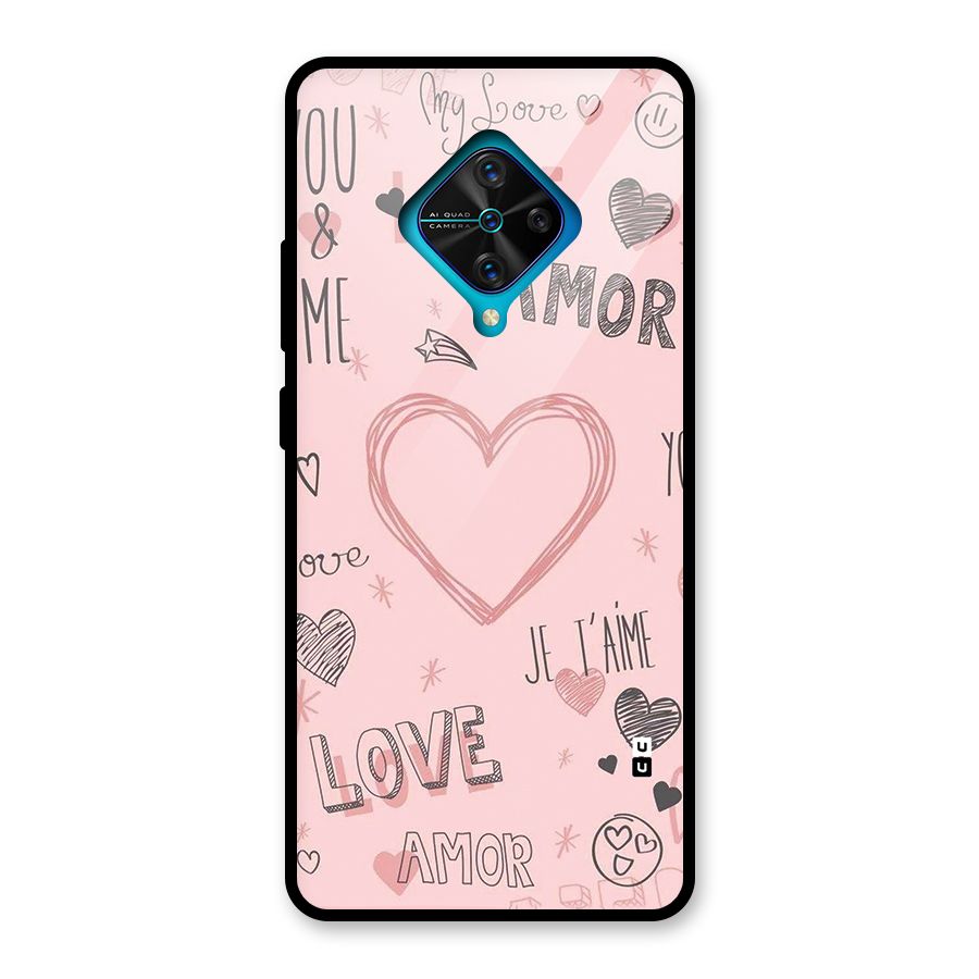 Love Amor Glass Back Case for Vivo S1 Pro