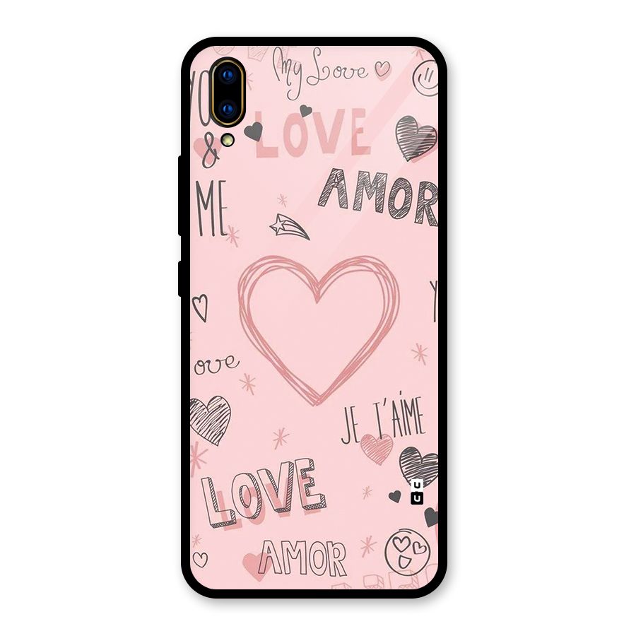 Love Amor Glass Back Case for Vivo V11 Pro