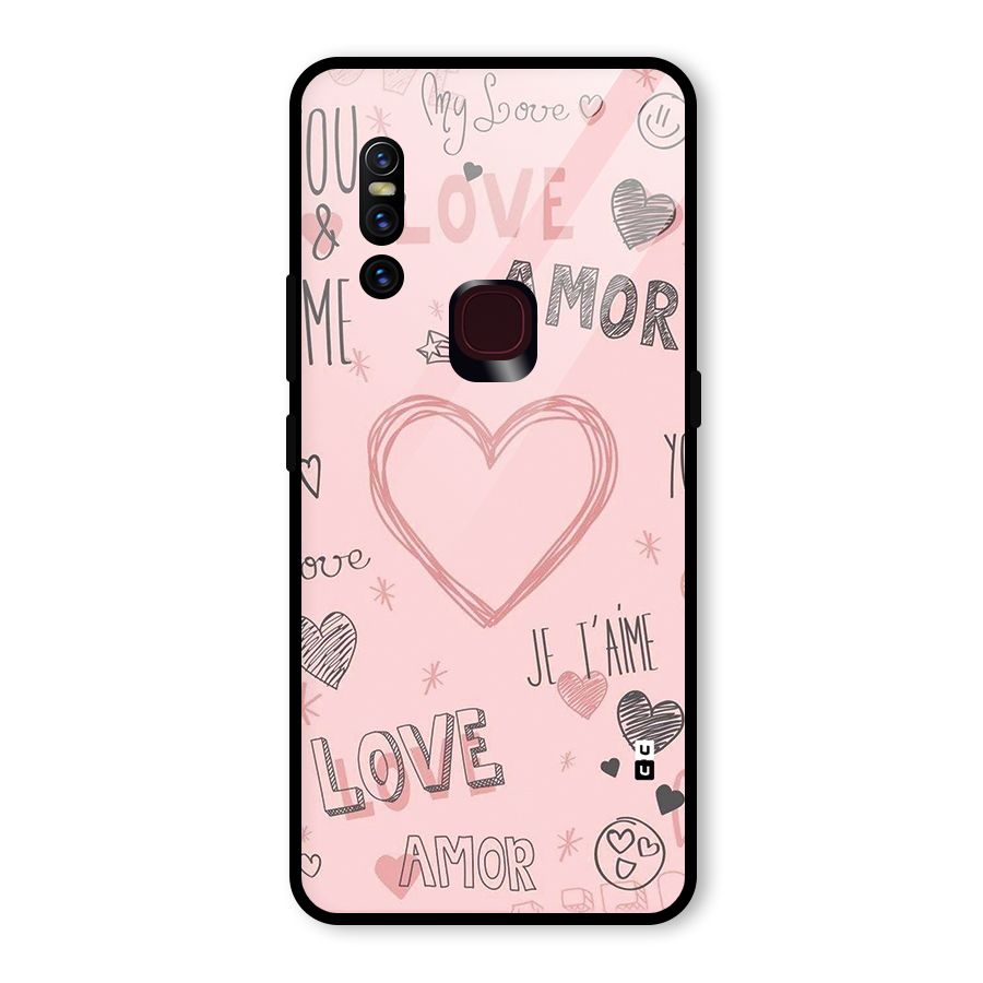 Love Amor Glass Back Case for Vivo V15
