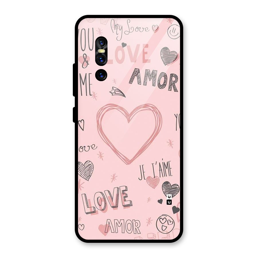 Love Amor Glass Back Case for Vivo V15 Pro