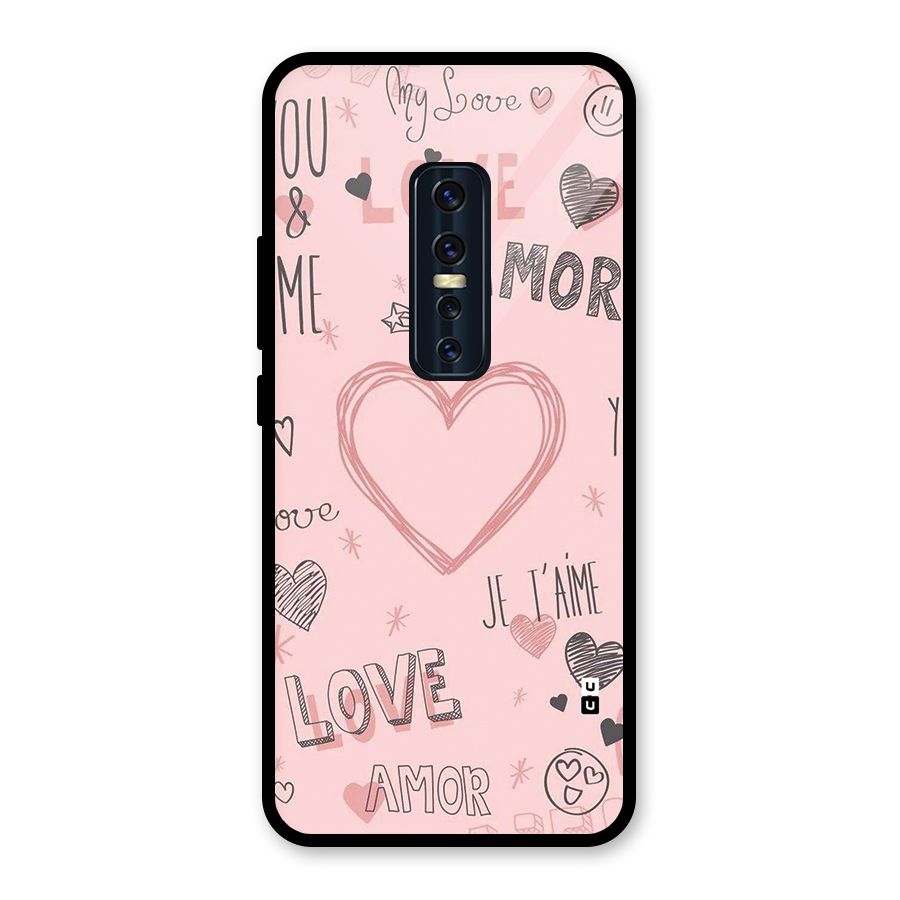 Love Amor Glass Back Case for Vivo V17 Pro