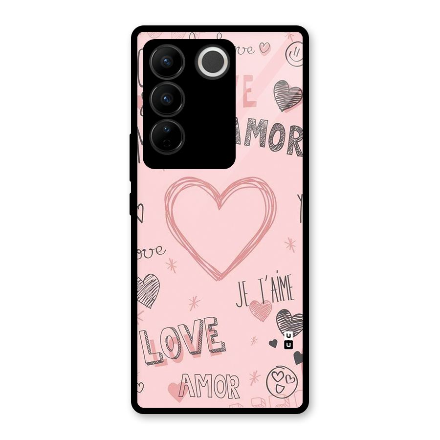 Love Amor Glass Back Case for Vivo V27