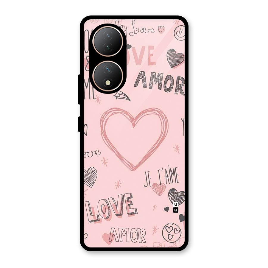 Love Amor Glass Back Case for Vivo Y100A