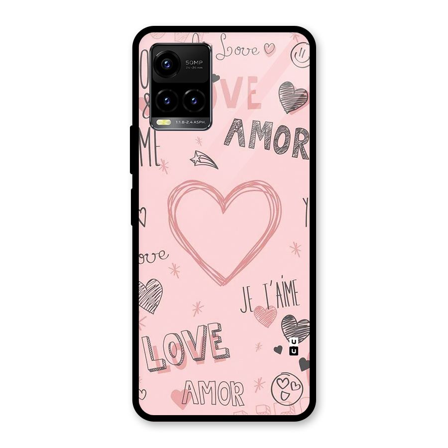 Love Amor Glass Back Case for Vivo Y21T