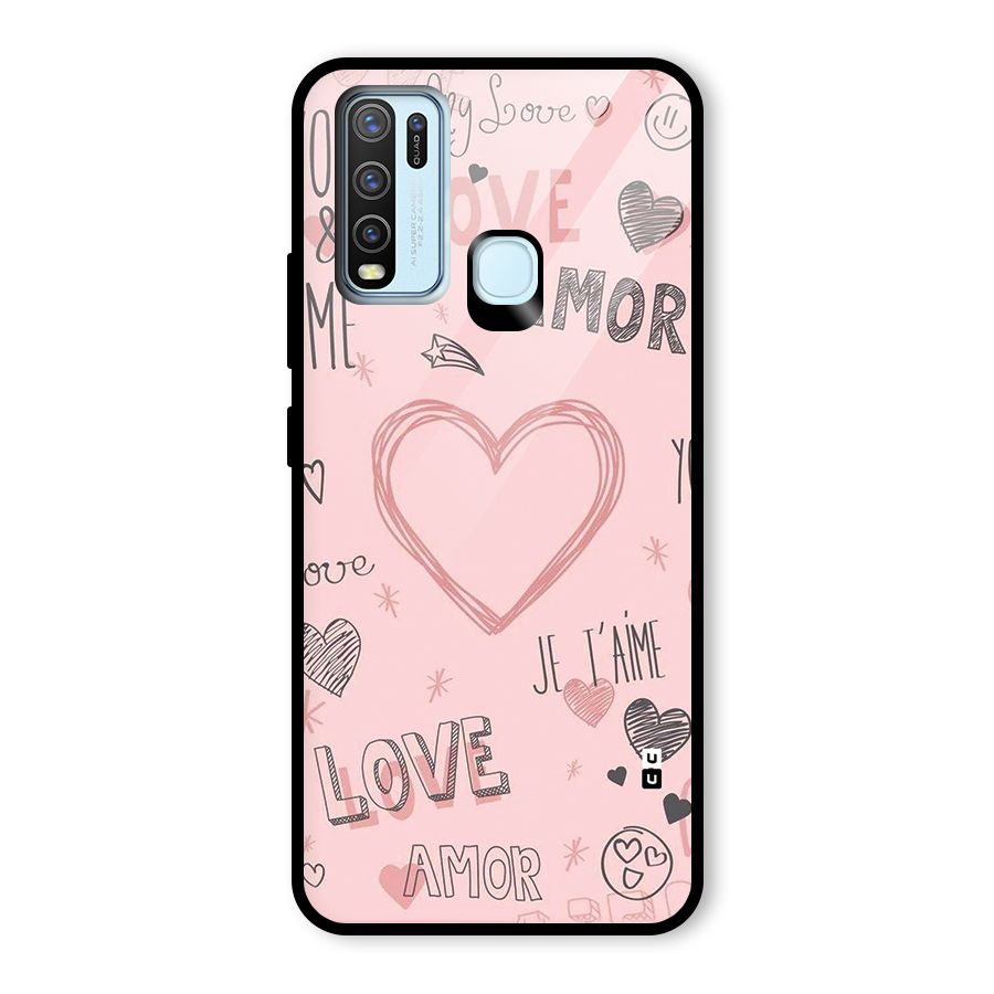 Love Amor Glass Back Case for Vivo Y30